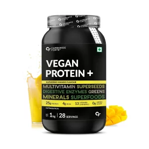 Carbamide Forte Vegan Protein + Powder Alphonso Mango Flavour (1 Kg)