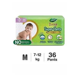 Dabur Baby Super Pants Diaper Medium (7-12 Kg) - 36 Diapers