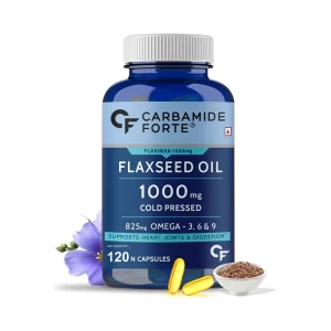 Carbamide Forte Flaxseed Oil 1000mg Cold Pressed Capsules for Heart, Joints and Digestion (120 Capsules)