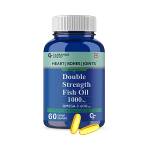 Carbamide Forte Double Strength Fish Oil 1000 mg for Heart, Bones and Joints (60 Capsules)
