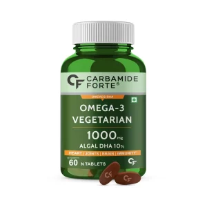 Carbamide Forte Omega 3 Vegetarian 1000 mg Tablets for Heart, Joints, Brain and Immunity (60 Tablets)