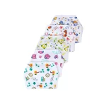 Babyhug Interlock Fabric Nappy with String Tie Up for Babies from 0 to 3 Months  – Pack of 5