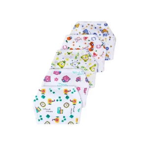 Babyhug Interlock Fabric Nappy with String Tie Up for Babies from 0 to 3 Months - Pack of 5