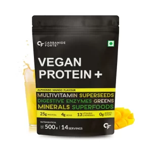 Carbamide Forte Vegan Protein + Powder Alphonso Mango Flavour (500 g)
