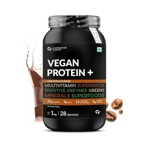 Carbamide Forte Vegan Protein + Powder Cafe Mocha Flavour (1 Kg)