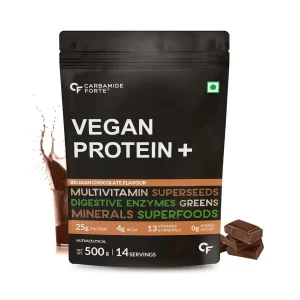 Carbamide Forte Vegan Protein + Powder Belgian Chocolate Flavour (500 g)