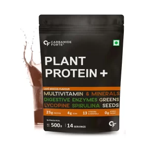 Carbamide Forte Vegan Protein + Powder Cafe Mocha Flavour (500 g)