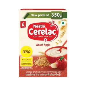 Nestle Cerelac Baby Cereal with Milk from 6 to 24 Months Wheat Apple 350g