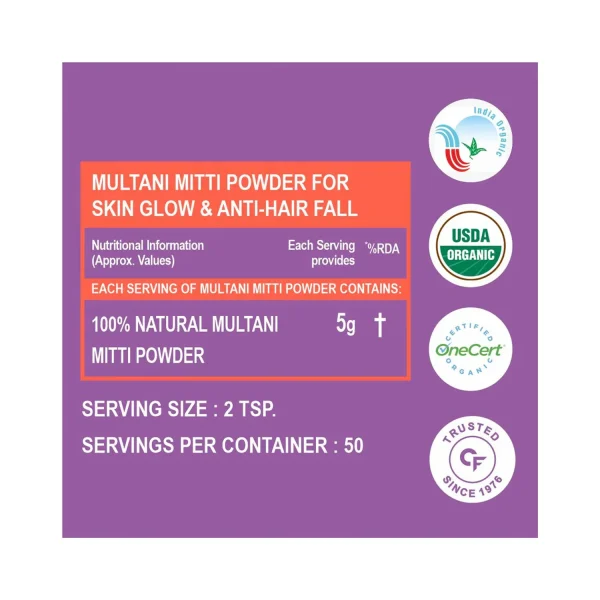 Carbamide Forte Multani Mitti Powder for Skin and Hair Fall (500g)