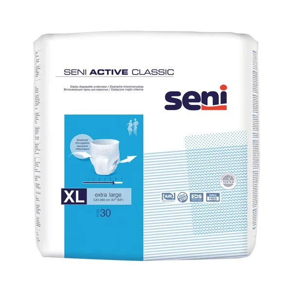 Seni Active Classic Diaper XL 120-160cm (30 Diapers) Seni Active Classic Diaper XL 120-160cm (30 Diapers)