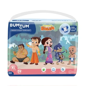 Bumtum Chota Bheem Ultrasoft Baby Diaper Pants XL 12 to 17 Kg - 24 Diapers