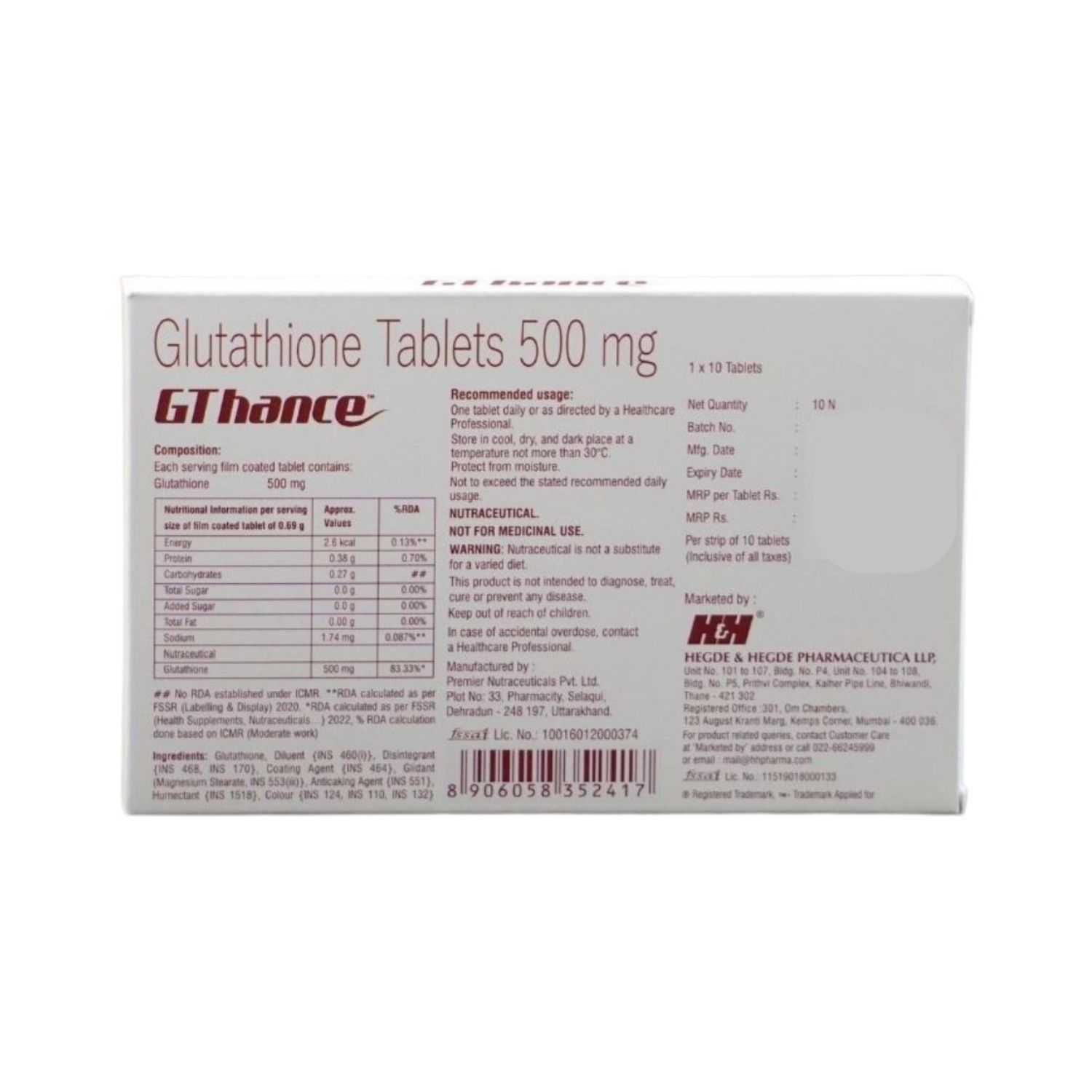GThance Tablets 500mg