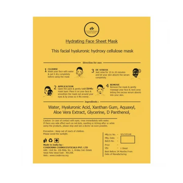steps of using Hydrating Face Sheet Mask