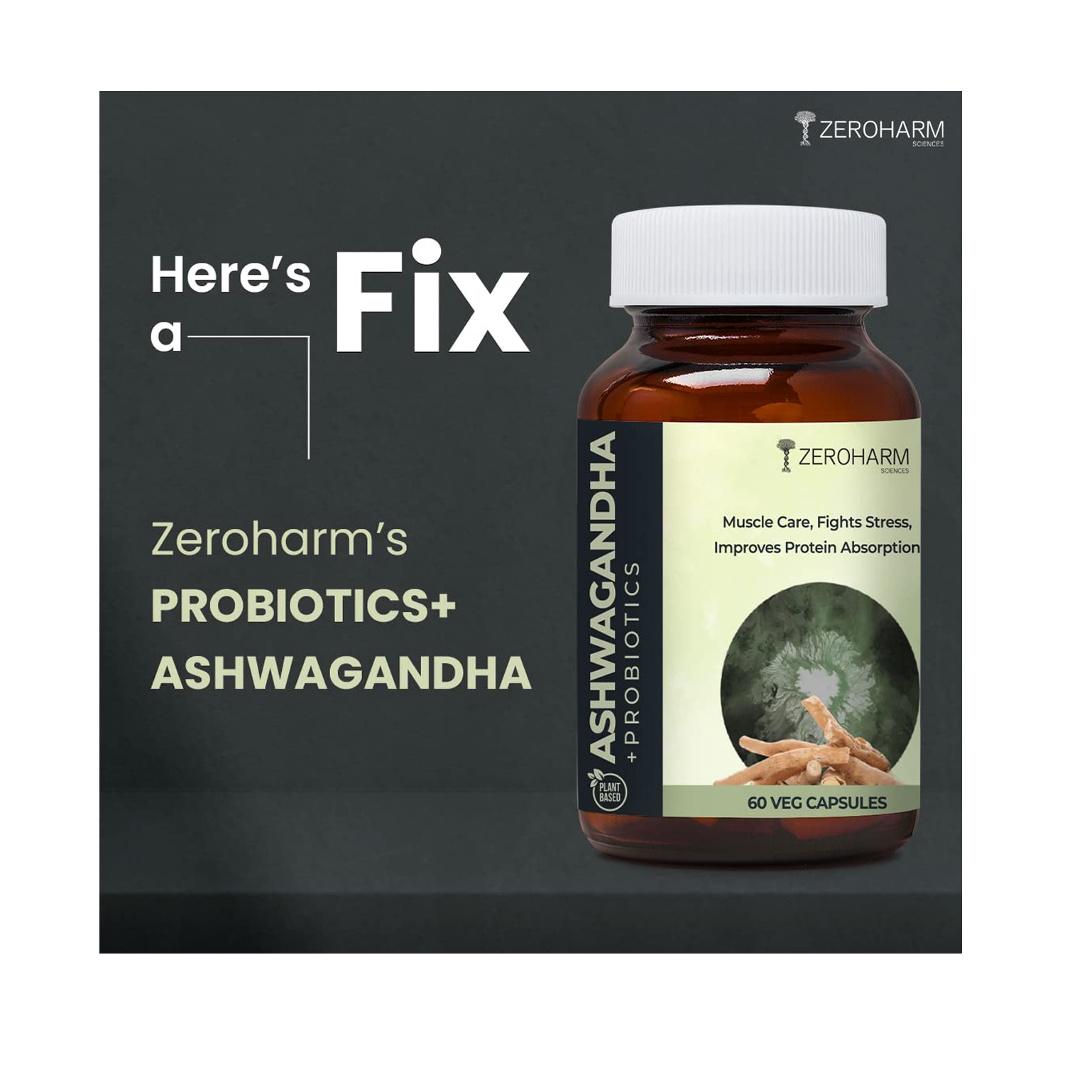 Zeroharm Sciences Ashwagandha Probiotics Supplement (60 nos) - Image 6