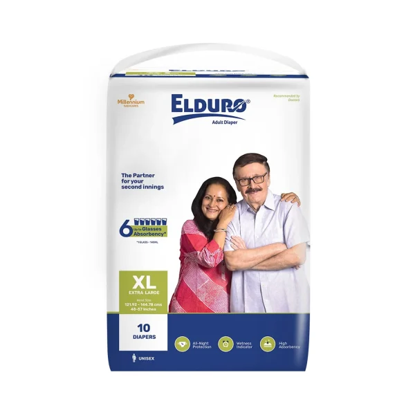 Elduro Regular Open Tape Diapers XL- 10 Diapers Elduro Regular Open Tape Diapers XL- 10 Diapers