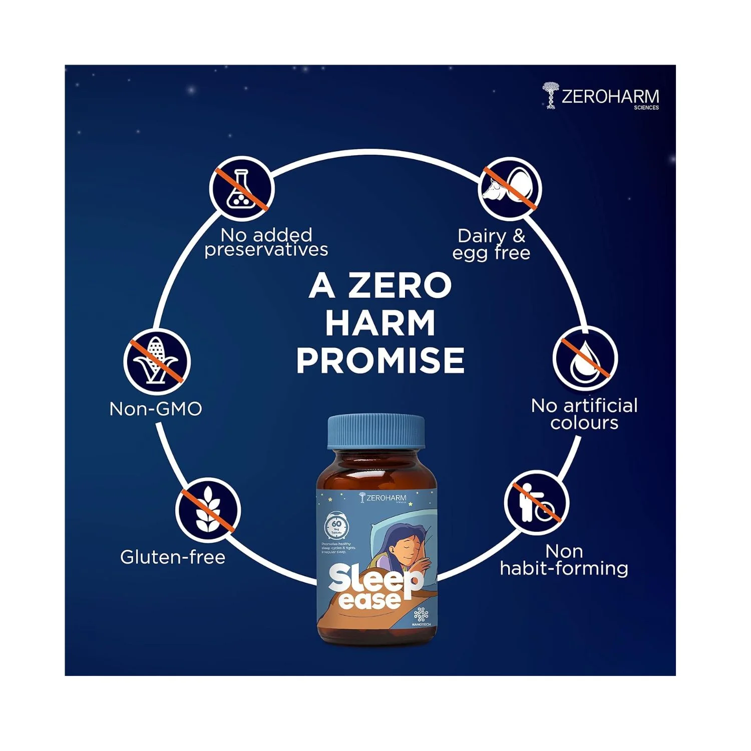 Zeroharm Science Sleep Ease – 60 Tablets - Image 6