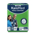 Kare Med Classic Adult Diapers, Tape Style, 10 Hours Protection – Medium (10 Diapers)