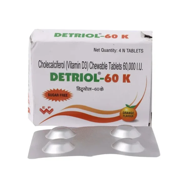 Detriol Vitamin D3 60000 IU Chewable Tablets