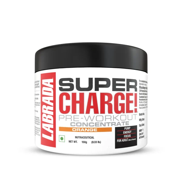 Labrada Super Charge Pre- Workout Concentrate Powder (Orange) 150g Labrada Super Charge Pre- Workout Concentrate Powder (Orange) 150g