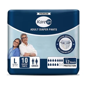 Karein Premium Adult Daiper , Pant Style, 12 Hours Protection - Large (10 Diapers)