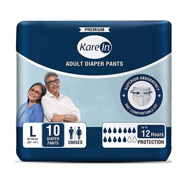 Karein Premium Adult Daiper , Pant Style, 12 Hours Protection - Large (10 Diapers) Karein Premium Adult Daiper , Pant Style, 12 Hours Protection - Large (10 Diapers)