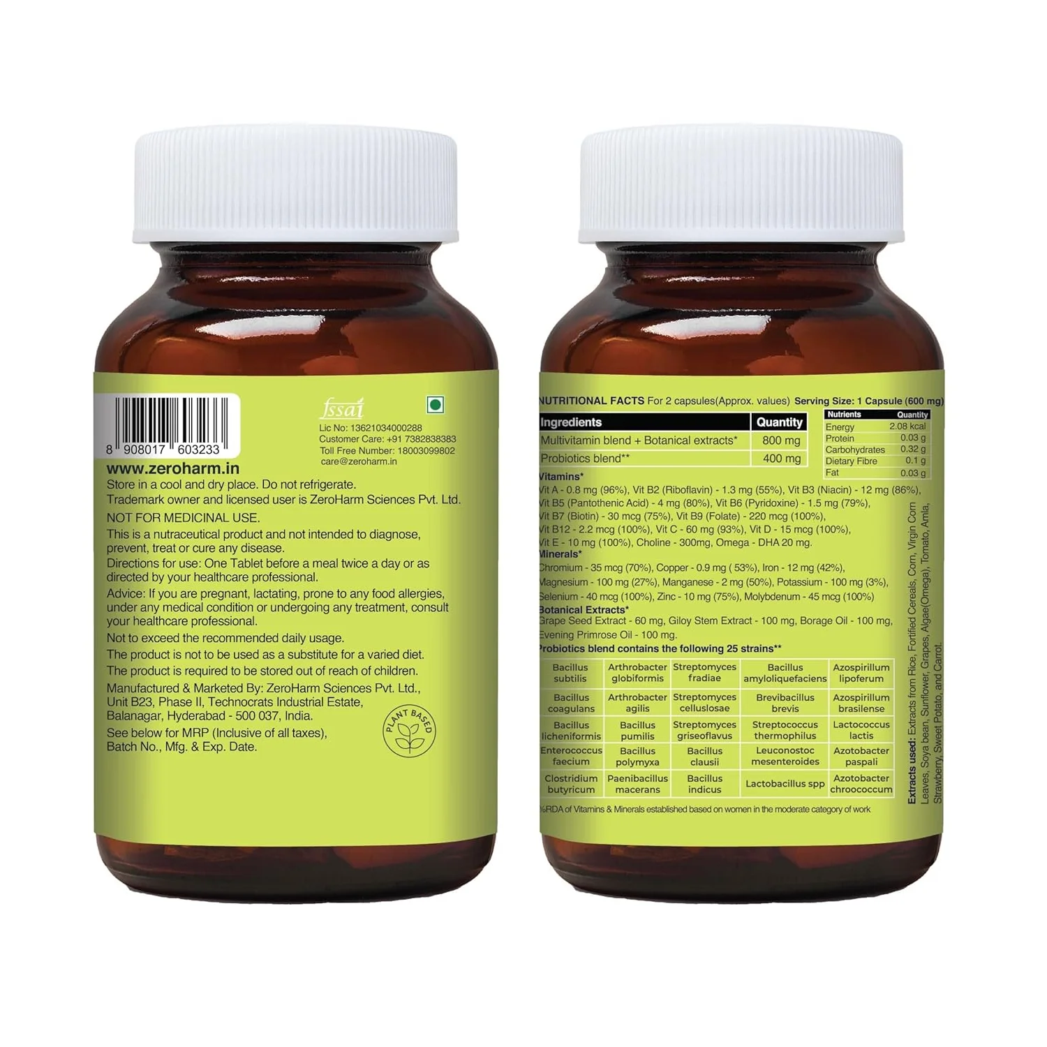 Zeroharm Multivitamin Probiotics – 60 Capsules - Image 3