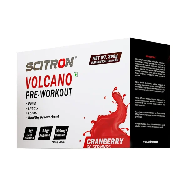 Scitron Volcano Preworkout powder 60 Servings - 300g (Cranberry) Scitron Volcano Preworkout powder 60 Servings - 300g (Cranberry)