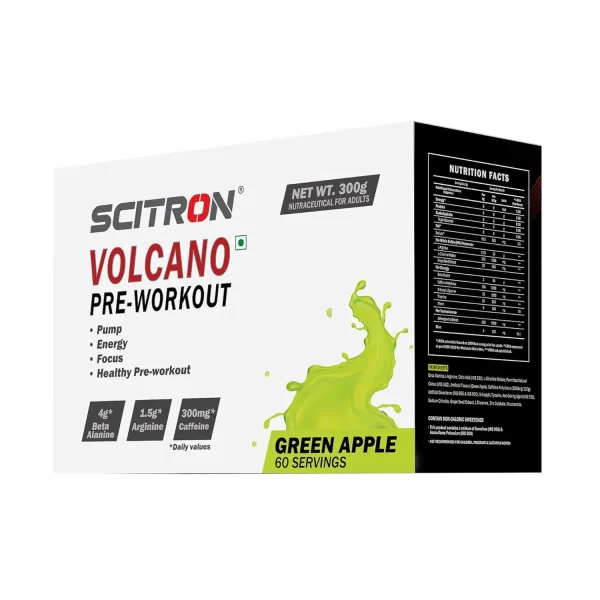 Scitron Volcano Preworkout powder 60 Servings - 300g (Green Apple) Scitron Volcano Preworkout powder 60 Servings - 300g (Green Apple)