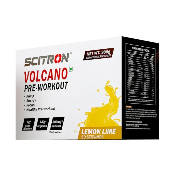 Scitron Volcano Preworkout powder 60 Servings - 300g (Lemon Lime)