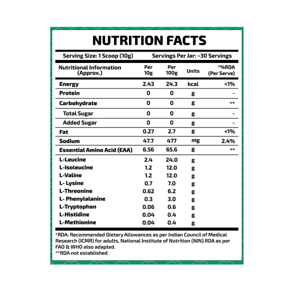 nutrition facts