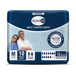 Karein Premium Adult Diaper, Pant Style,12 Hours Protection - Medium (10 Diapers)