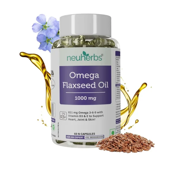 Neuherbs Omega Flaxseed Oil 1000mg - 60 Capsules Neuherbs Omega Flaxseed Oil 1000mg - 60 Capsules