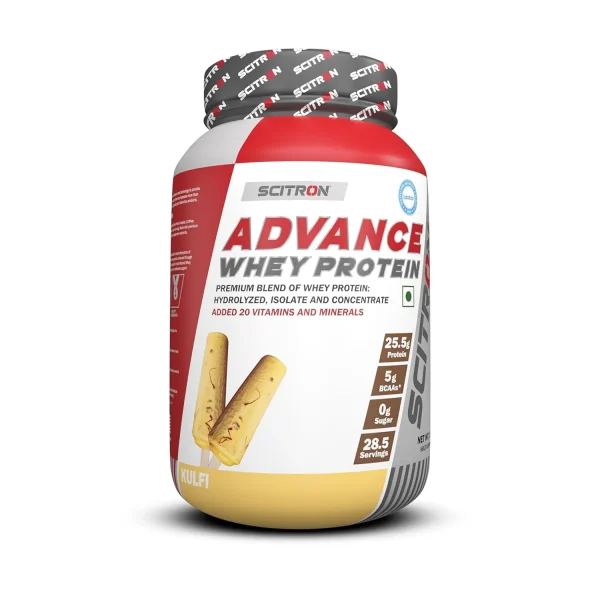 Scitron Advance Whey Protein Powder 28 Servings - 1kg (Kulfi Flavour)