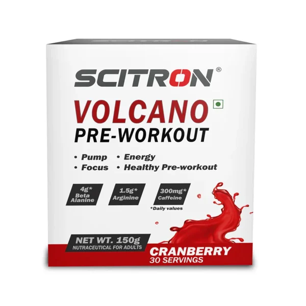 Scitron Volcano Preworkout powder 30 Servings - 150g (Cranberry)