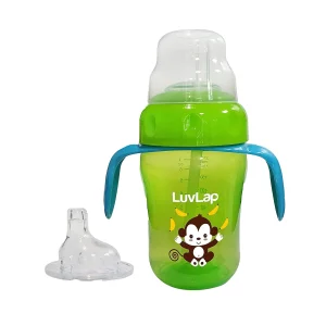 LuvLap Banana Time 2 In 1 Spout And Straw Sipper Green 210ml