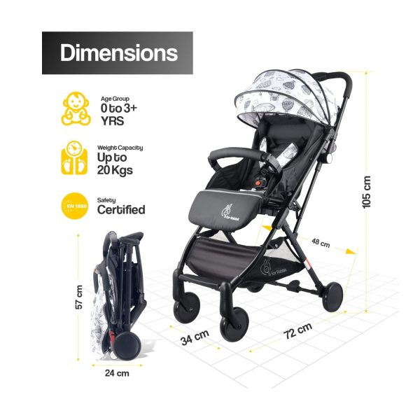 R for Rabbit Pocket Stroller Lite (Black White)