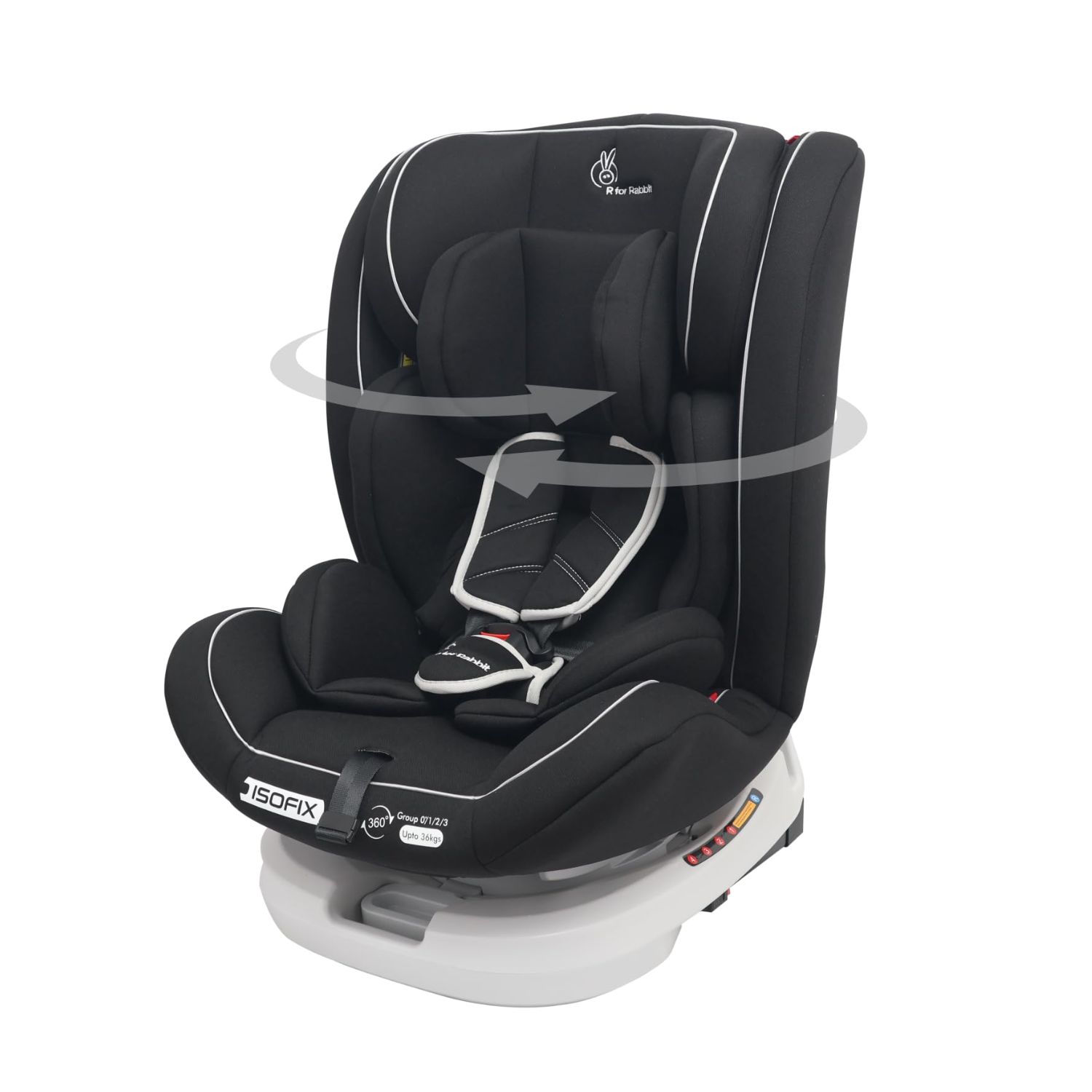 R for Rabbit Jack N Jill Grand ISOFIX Car Seat (Pure Black)
