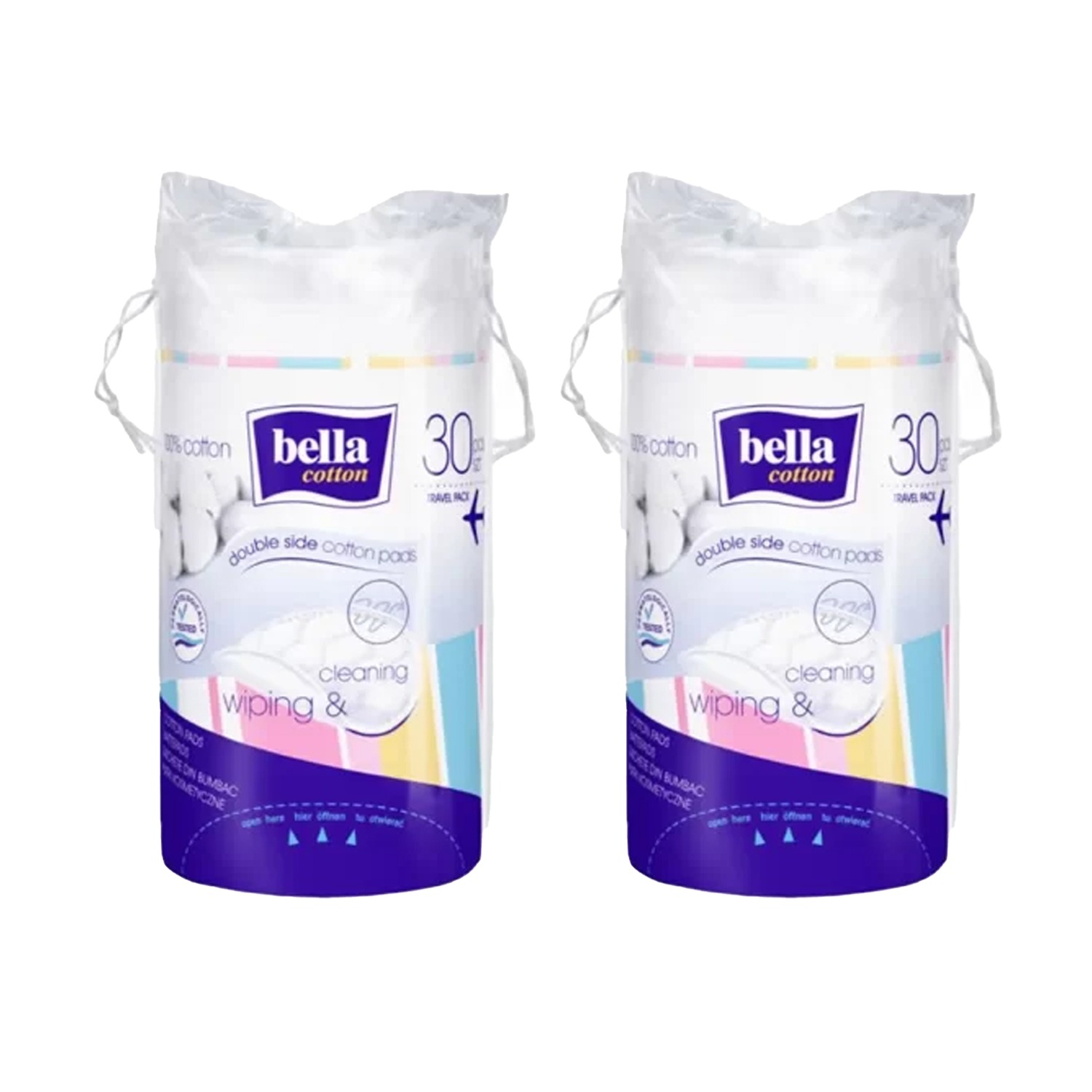 Bella Cotton pads 30 Pieces (Pack of 2)