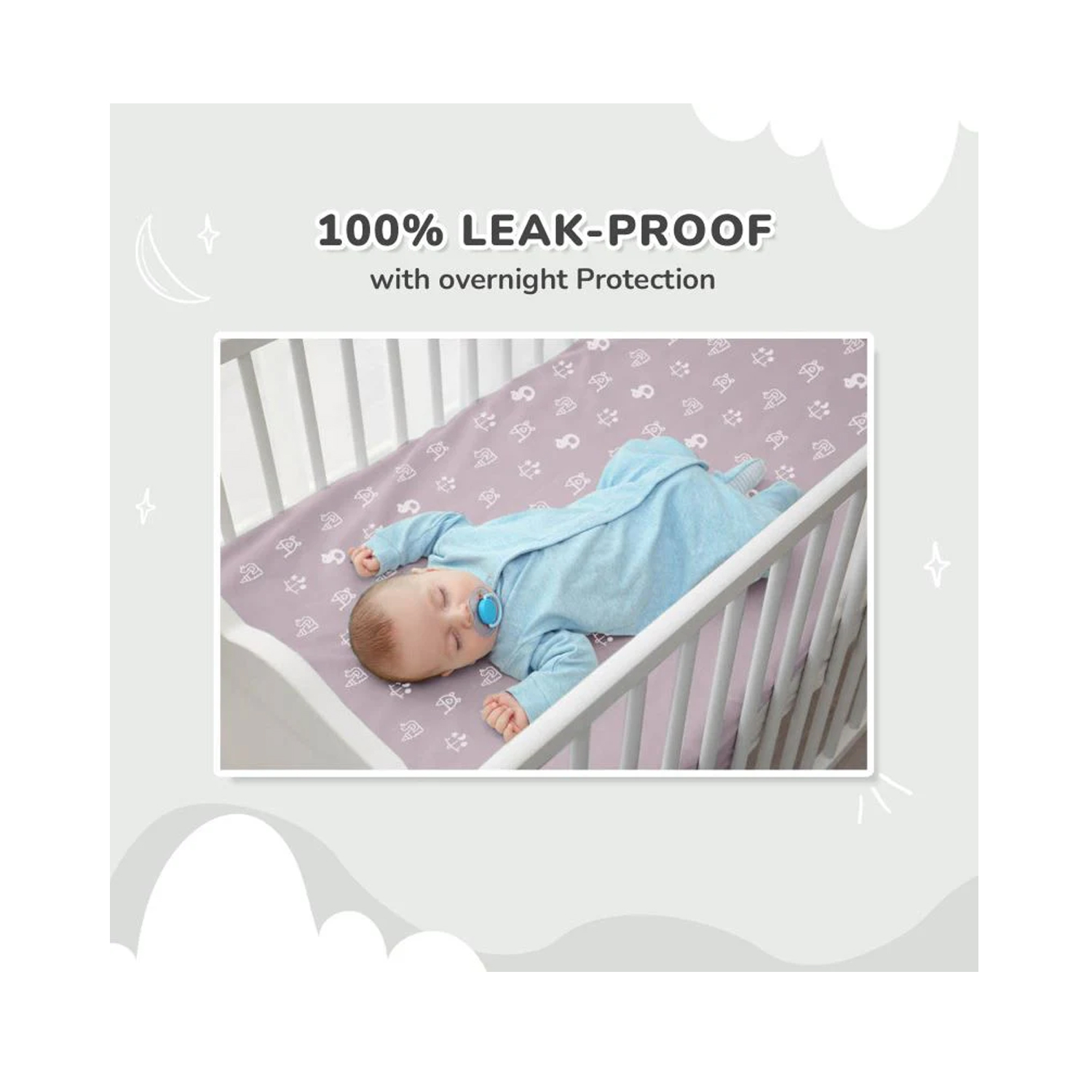 R for Rabbit Dry Nap Pee Premium Protector Sheet Grey