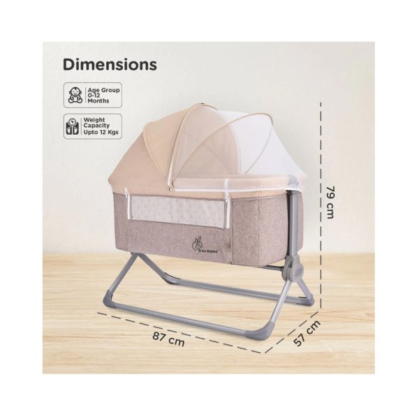 R for Rabbit Hop A Little Baby Cot (Beige)
