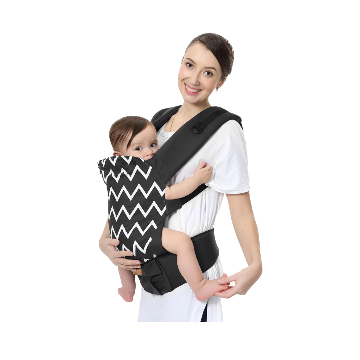 R for Rabbit Hug Me Ergo 2-in-1 Baby Carrier with Ergonomic Support (Black)