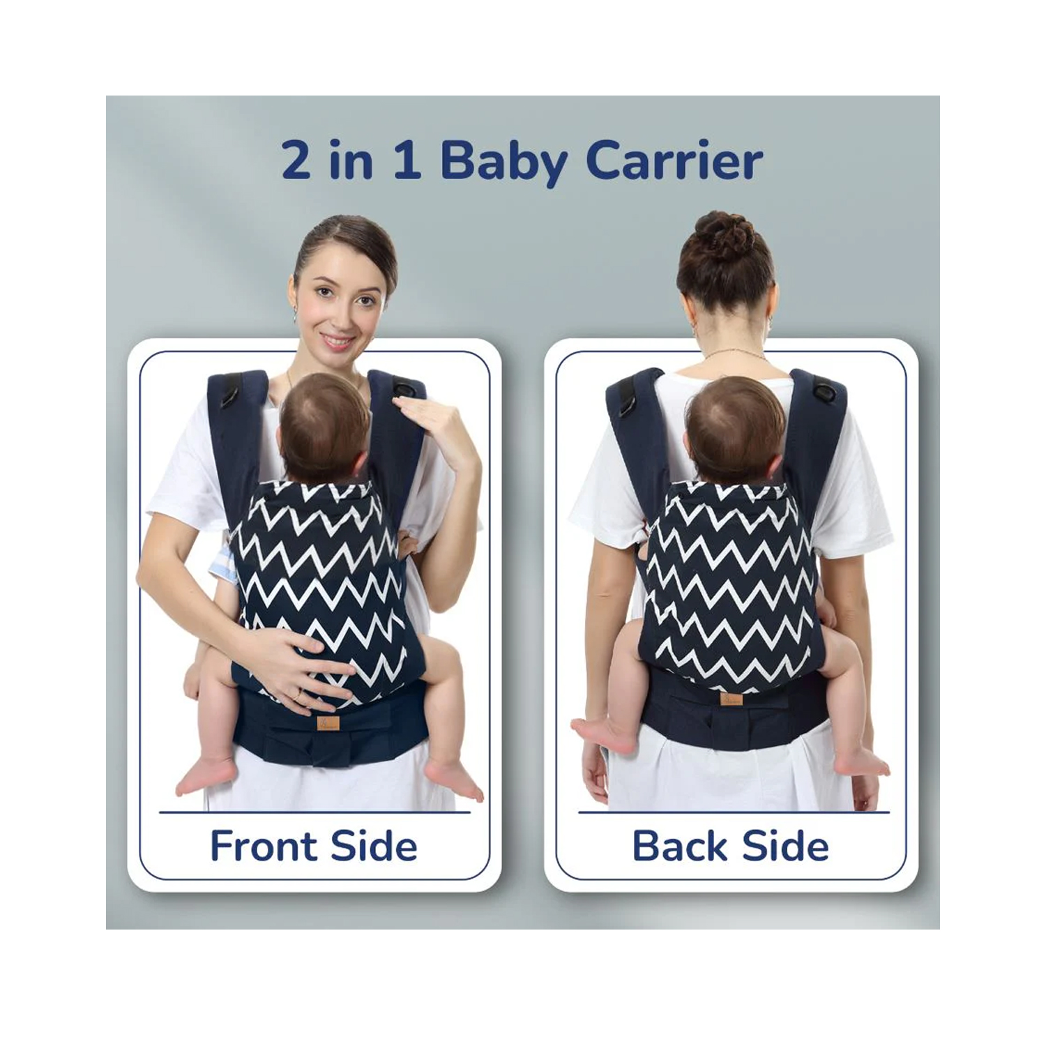 R for Rabbit Hug Me Ergo 2-in-1 Baby Carrier with Ergonomic Support (Blue)