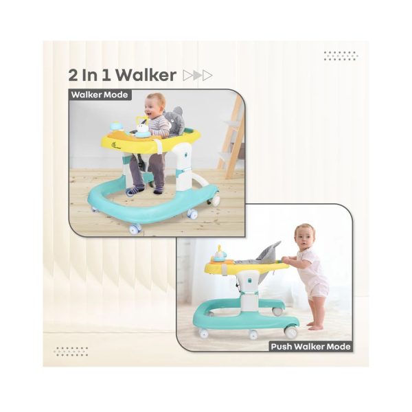 R for Rabbit Little Feet Sportz 2- in-1 Baby Walker (Green Yellow)
