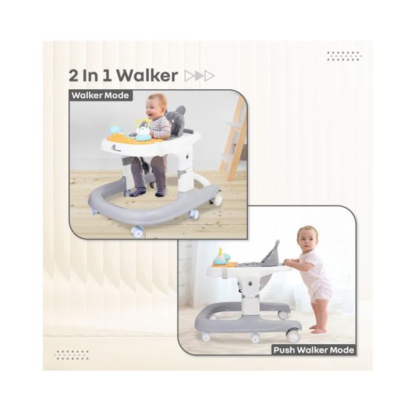 R for Rabbit Little Feet Sportz 2- in-1 Baby Walker (Grey White)