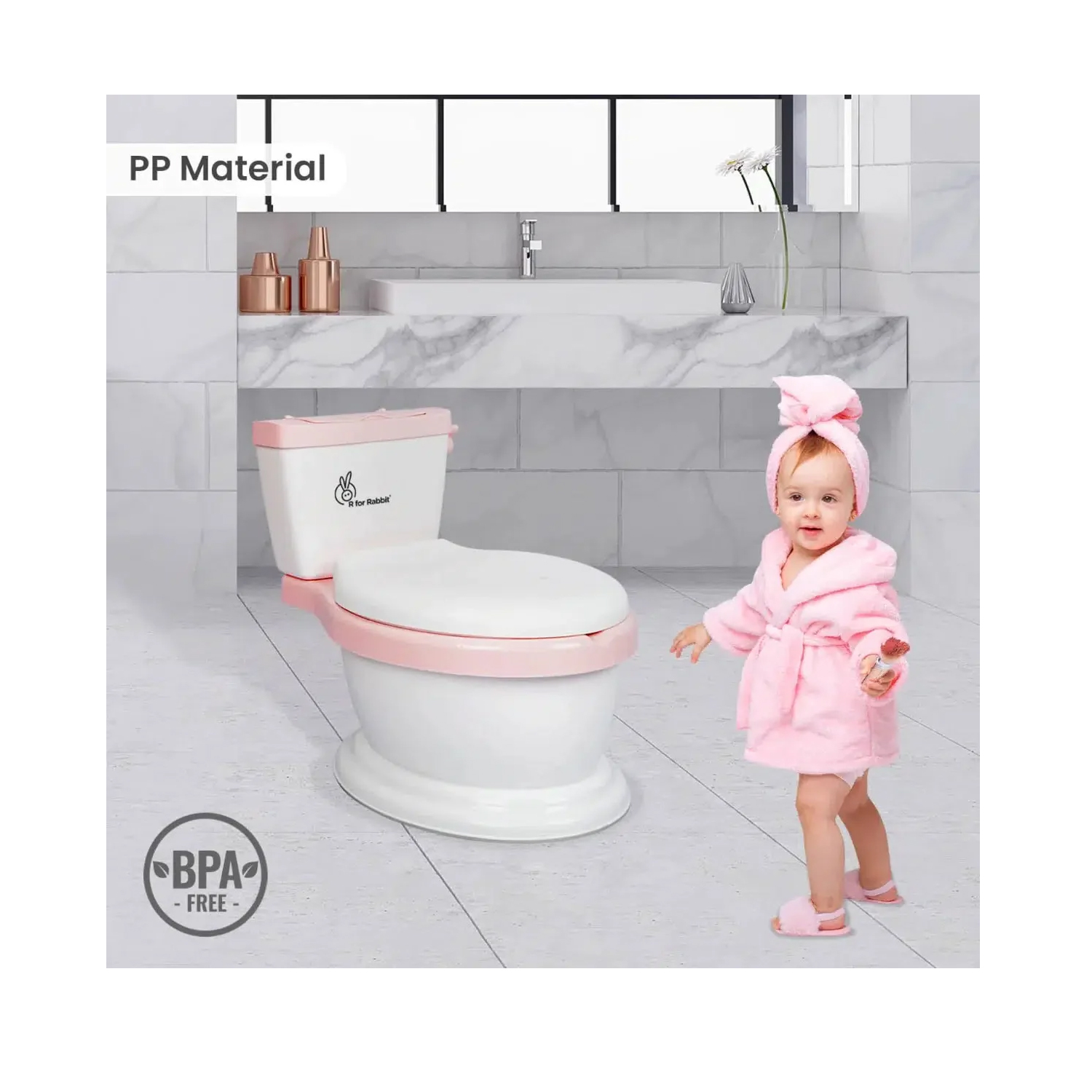 R for Rabbit Little Grown Up Potty Seat (White Pink)