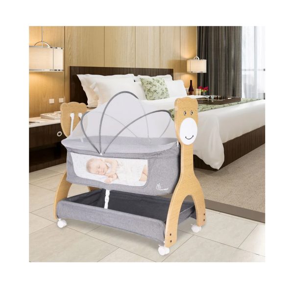 R for Rabbit Lullabies Woodsy Manual Baby Cradle (Dark Grey)