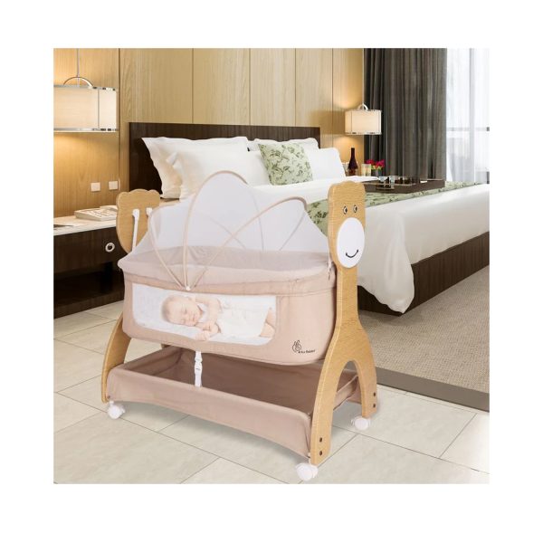 R for Rabbit Lullabies Woodsy Manual Baby Cradle (Beige)