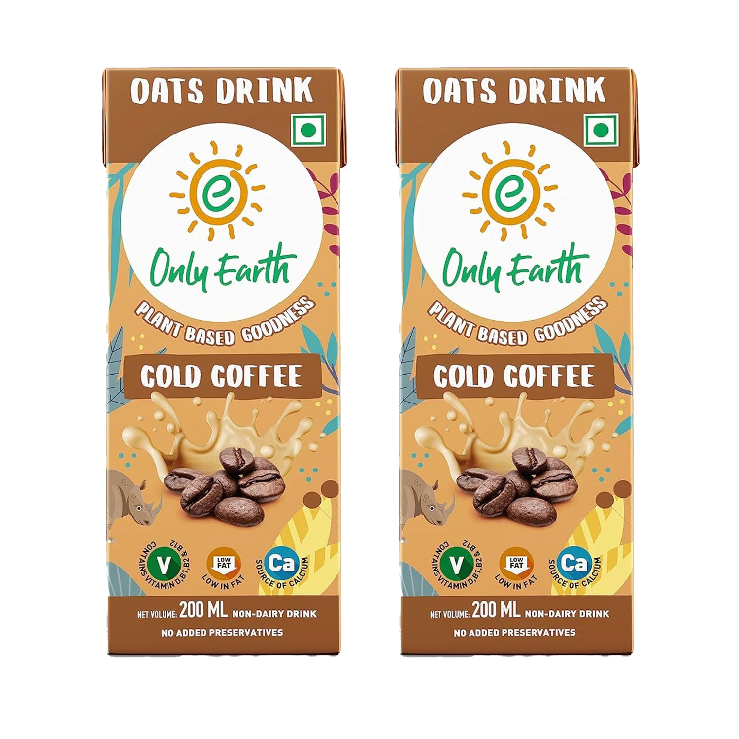 Only Earth Cold Coffee Oats Shake 200 ml (Pack of 2)