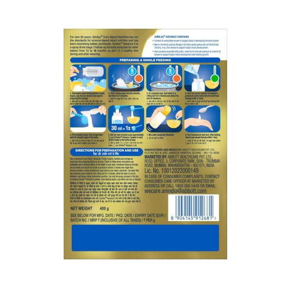 Similac Advance Stage 3 Infant Follow Up Formula- 400g