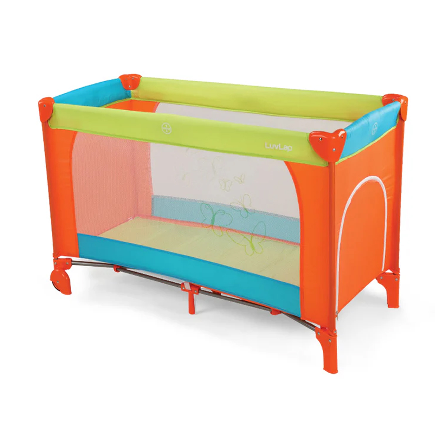 LuvLap Sunshine Baby Playpen- Orange / Green / Blue (M.No 18361)